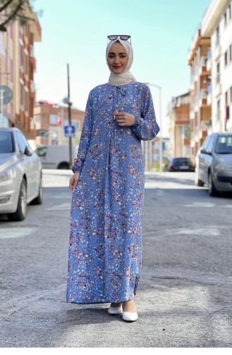 Indigo Hijab Dress 0261SGS.ING