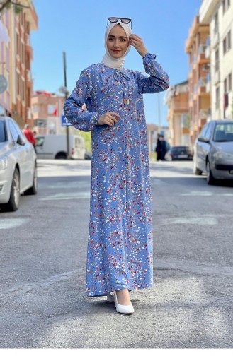 Indigo Hijab Dress 0261SGS.ING