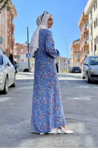 Indigo Hijab Dress 0261SGS.ING