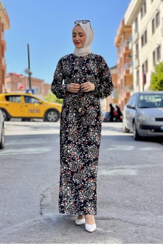 Schwarz Hijab Kleider 0261SGS.SYH