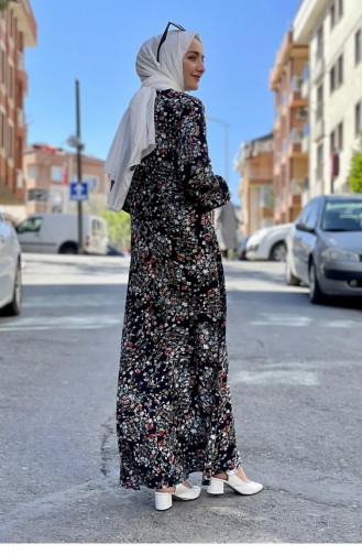 Schwarz Hijab Kleider 0261SGS.SYH