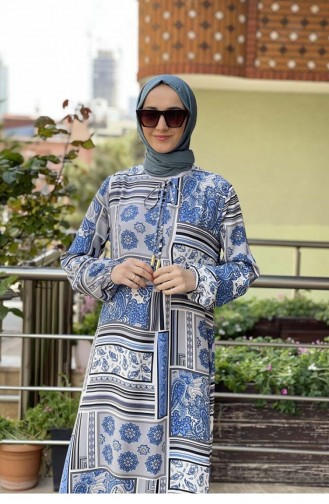 Indigo Hijab Dress 0262SGS.ING