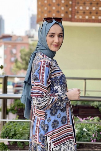Brick Red Hijab Dress 0262SGS.KRT
