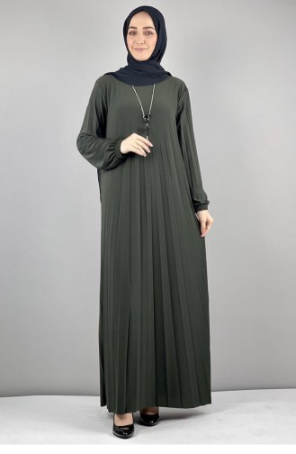 Khaki Hijab Dress 1052MG.HAK