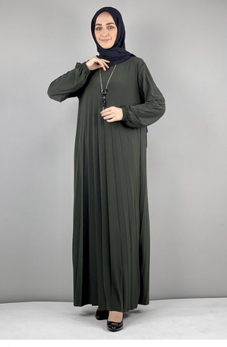 Khaki Hijab Dress 1052MG.HAK