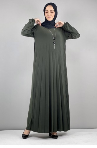 Khaki Hijab Dress 1052MG.HAK