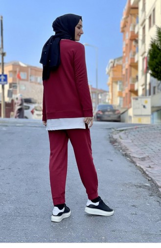 Baskılı Eşorfman Takımı Bordo