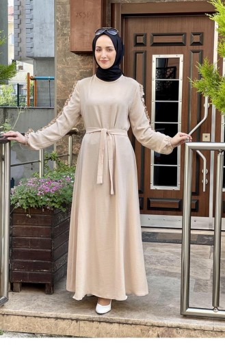 فستان رمادي فاتح 1501TGM.TAS
