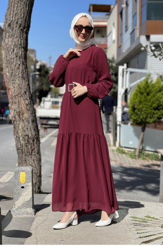 Claret Red Hijab Dress 2280NRY.BRD