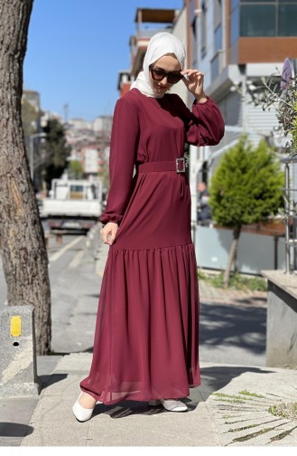 Claret Red Hijab Dress 2280NRY.BRD