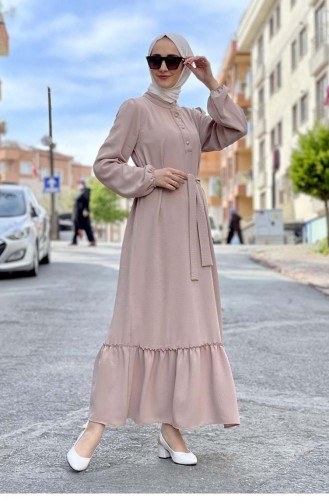 فستان بني مائل للرمادي 2281NRY.VZN