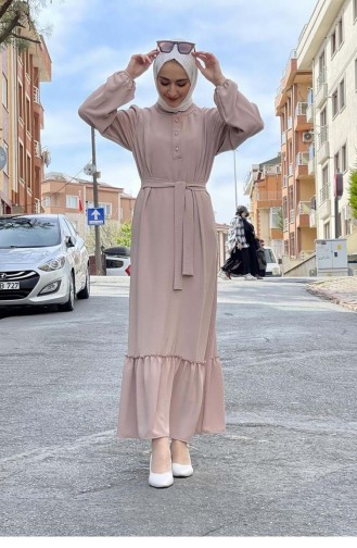 فستان بني مائل للرمادي 2281NRY.VZN