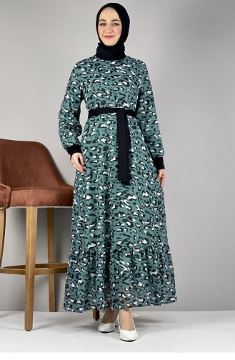 Grün Hijab Kleider 2288NRY.YSL