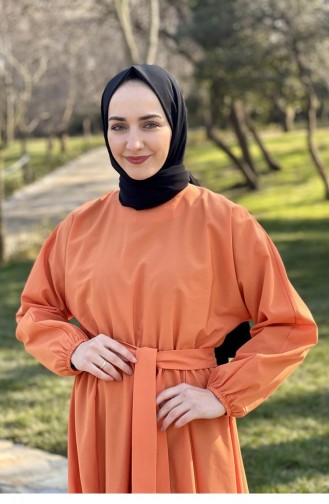 Orange İslamitische Jurk 22891NRY.TRC