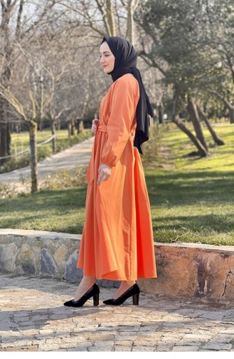 Orange Hijab Dress 22891NRY.TRC
