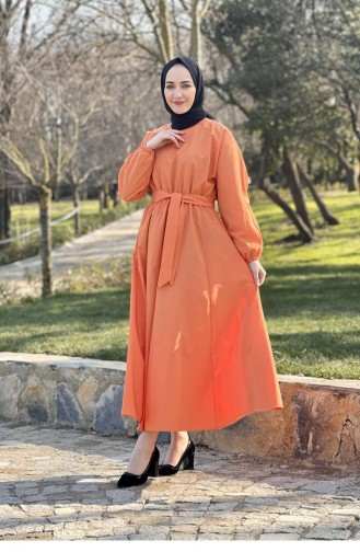 Orange Hijab Dress 22891NRY.TRC