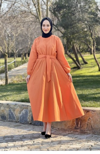 Orange Hijab Dress 22891NRY.TRC