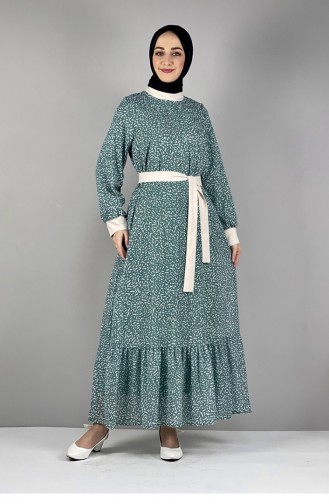 Grün Hijab Kleider 2289NRY.YSL