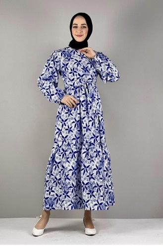Navy Blue Hijab Dress 2295NRY.LCV