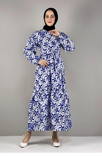 Dunkelblau Hijab Kleider 2295NRY.LCV