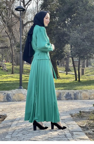 Grün Hijab Kleider 2298NRY.YSL
