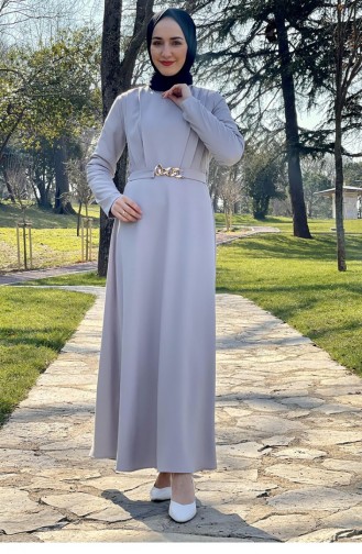 Grau Hijab Kleider 2304NRY.GRI