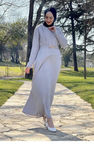 Grau Hijab Kleider 2304NRY.GRI