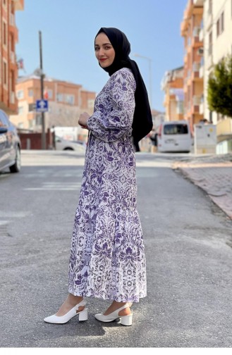 Lila Hijab Kleider 2307NRY.LLA