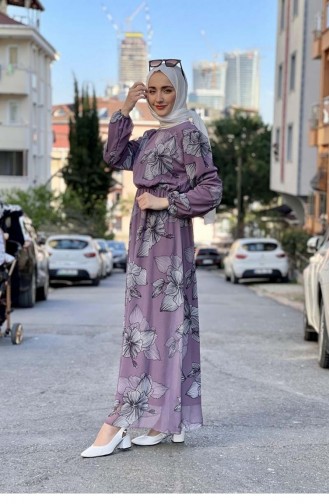 Violet Hijab Dress 2309NRY.LLA