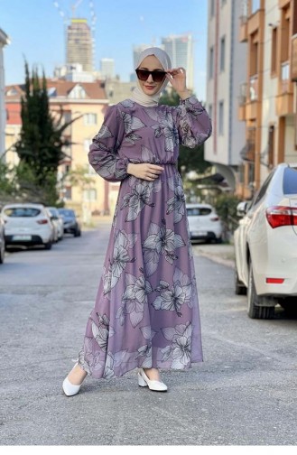 Violet Hijab Dress 2309NRY.LLA