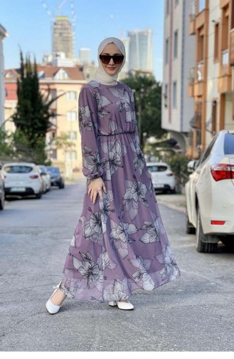Violet Hijab Dress 2309NRY.LLA