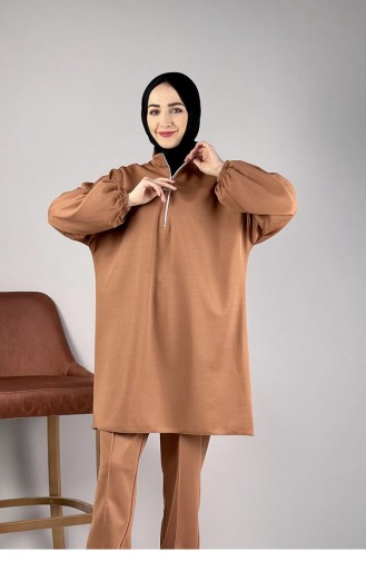 Fermuarlı İkili Takım Taba