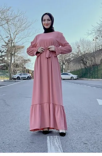 Robe Hijab Rose Pâle 5022BGM.GKR