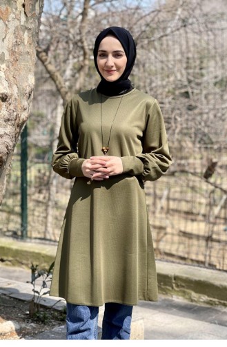 Kolları Manşetli Tunik Haki