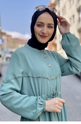 Unreife Mandelgrün Hijab Kleider 5025BGM.CYS