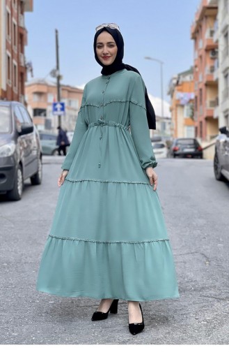 Unreife Mandelgrün Hijab Kleider 5025BGM.CYS