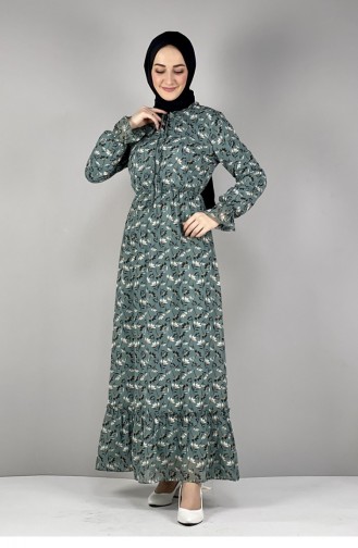Green Almond Hijab Dress 5363KLC.CYS