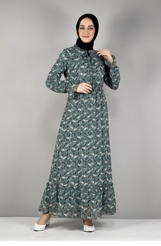 Green Almond Hijab Dress 5363KLC.CYS