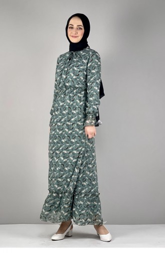 Green Almond Hijab Dress 5363KLC.CYS