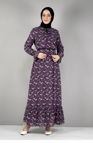 Plum Hijab Dress 5363KLC.MRD