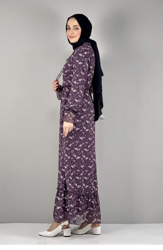 Plum Hijab Dress 5363KLC.MRD