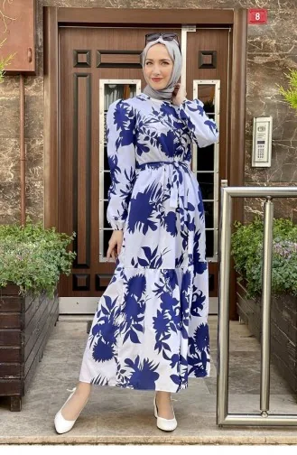 Navy Blue Hijab Dress 5375END.LCV
