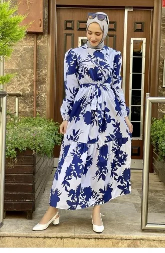 Navy Blue Hijab Dress 5375END.LCV
