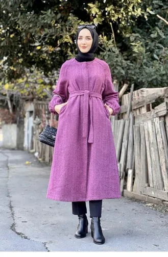 كيب كشمير بأزرار 5392A-05 لون أرجواني 5392A-05