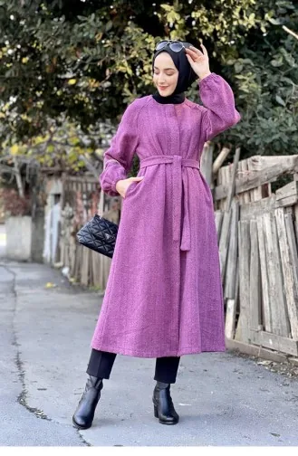 كيب كشمير بأزرار 5392A-05 لون أرجواني 5392A-05