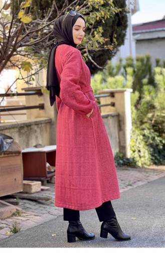 Düğmeli Kaşe Kap Nar Çiçeği