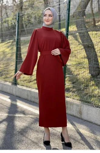 Brick Red Hijab Dress 5440END.KRT