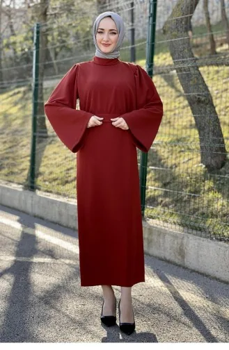 Brick Red Hijab Dress 5440END.KRT