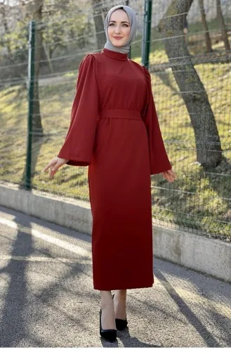 Brick Red Hijab Dress 5440END.KRT