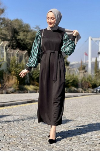 Grün Hijab Kleider 5462END.YSL